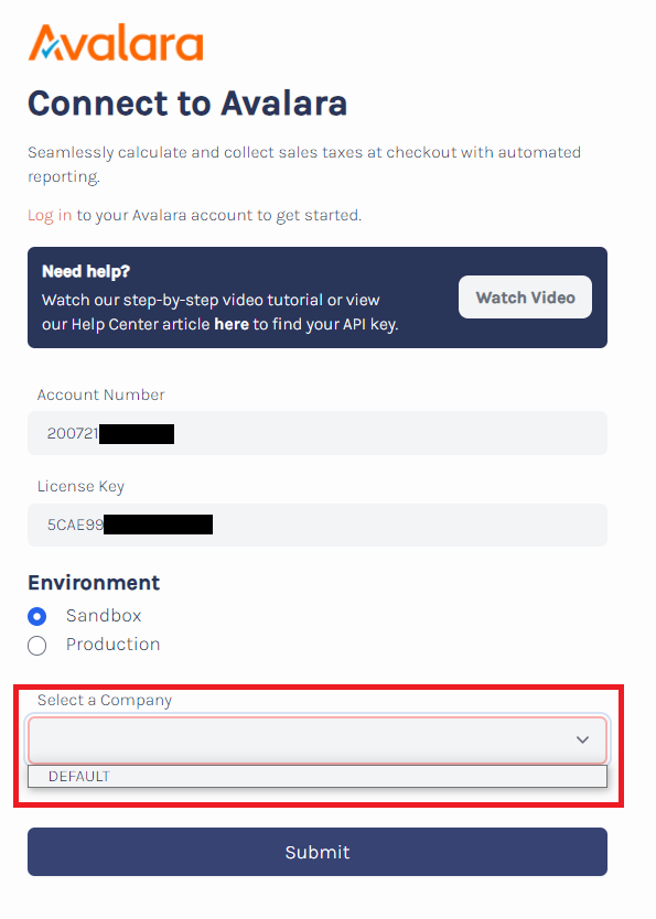 Avalara Connection Example - Company Highlight.png